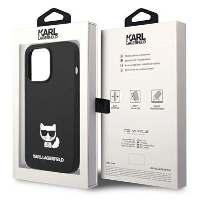 8. Etui Karl Lagerfeld Silicone Choupette Body na iPhone 14 Pro - czarne