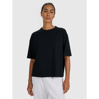 T-shirt oversize z nadrukiem damski 4F 4FRSS25TTSHF2979-20S