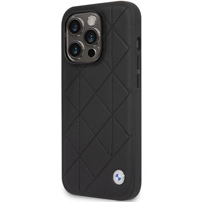 2. Etui BMW Leather Quilted na iPhone 14 Pro - czarne