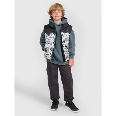 9. Bezrękawnik puchowy z wypełnieniem syntetycznym chłopięcy 4F 4FJRAW25TVJAM321-10A