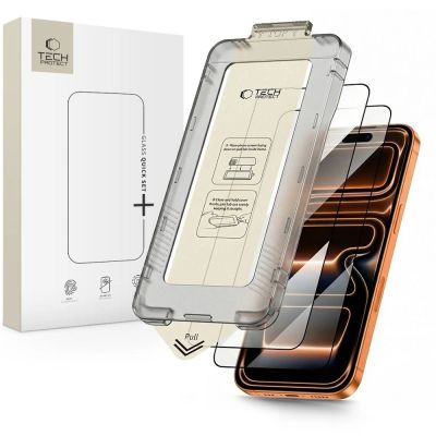 9. Szkło hartowane Tech-Protect Quick Set+ 2-pack na iPhone 17 Pro - czarne