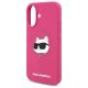 6. Etui Karl Lagerfeld Silicone Choupette Head Print MagSafe na iPhone 16 - fuksja