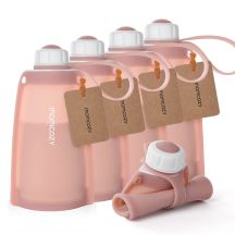 Momcozy MS013 5 sztuk | Silikonowe woreczki do przechowywania mleka matki | Czerwone