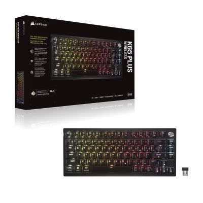 2. Corsair K65 PLUS klawiatura Gaming USB + RF Wireless + Bluetooth QWERTY US English Czarny