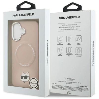 8. Etui Karl Lagerfeld Choupette Pin MagSafe do iPhone 17 - różowe