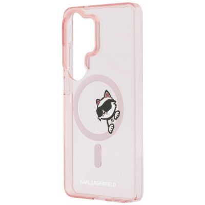 6. Etui Karl Lagerfeld IML Peekaboo Choupette MagSafe na Samsung Galaxy S26 Ultra - różowe