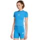 Koszulka damska adidas Essentials 3-Stripes Slim Baby jasnoniebieska KD2341