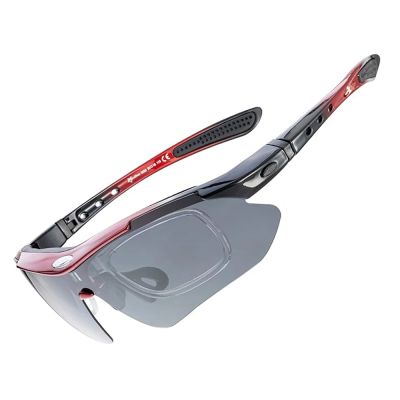 2. Okulary rowerowe Rockbros 10141 fotochromowe UV400 - czerwone