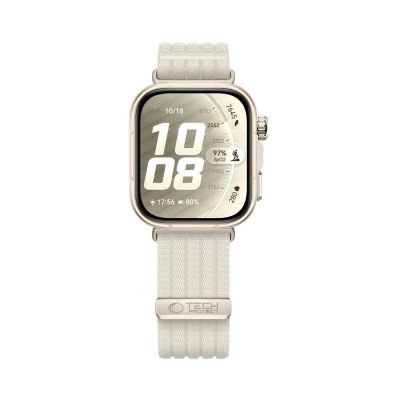 3. Pasek Tech-Protect Nylon an Huawei Watch Fit 3 / 4 / 4 Pro / 5 / 5 Pro - biały