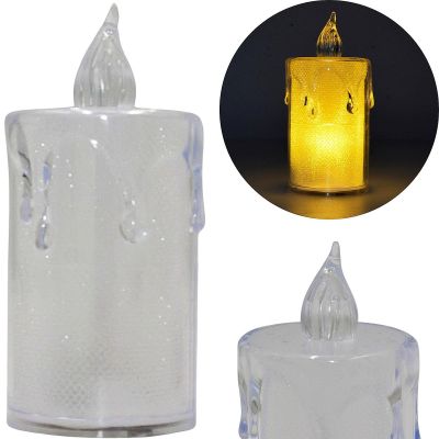 11. ŚWIECA DEKORACYJNA 3,5x8CM ZDOBIONA LED