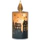 2. ŚWIECA DEKORACYJNA SZKLANA CIEPŁY BIAŁY LED 21CM