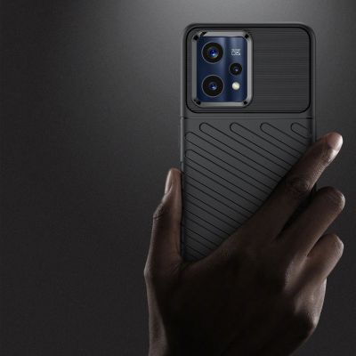 3. Thunder Case elastyczne pancerne etui pokrowiec Realme 9 Pro + (9 Pro Plus) czarny