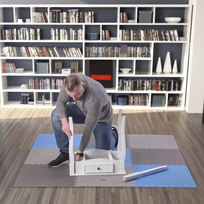 4. Mata puzzle Multipack One Fitness MP10 niebiesko-szare 9 elementów 10 mm