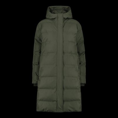 7. Płaszcz z kapturem damski CMP kurtka zimowa ocieplana wodoodporna zielona (34K0096/F905)