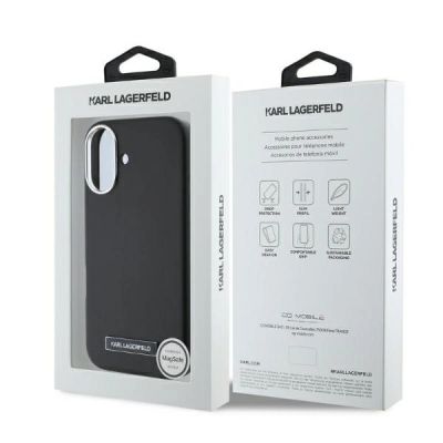 5. Etui Karl Lagerfeld FW Metal Plate MagSafe na iPhone 16 - czarne