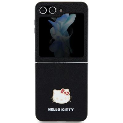 3. Etui Hello Kitty Metal Logo Kitty Head na Samsung Galaxy Z Flip 5 - czarne