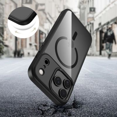 4. Etui Tech-Protect MagMat MagSafe na iPhone 17 Pro - przezroczysto-czarne
