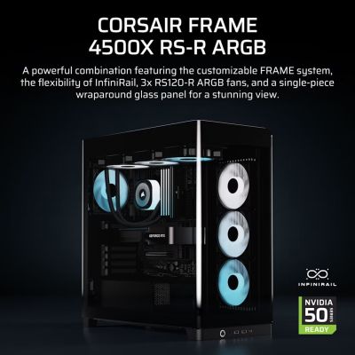 9. Obudowa Corsair FRAME 4500X RS-R ARGB Tempered Glass Mid-Tower, Black