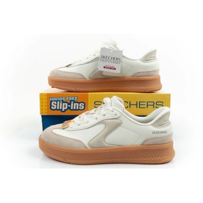 10. Skechers buty sportowe sneakersy damskie Lifted Luxe ecru białe Slip-Ins