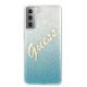 3. Etui Guess Glitter Gradient Script na Samsung Galaxy S21+ - niebieskie