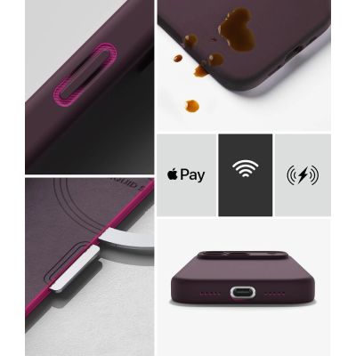 8. Etui Ringke Silicone MagSafe na iPhone 18 Pro Max / 17 Pro Max - dark cherry