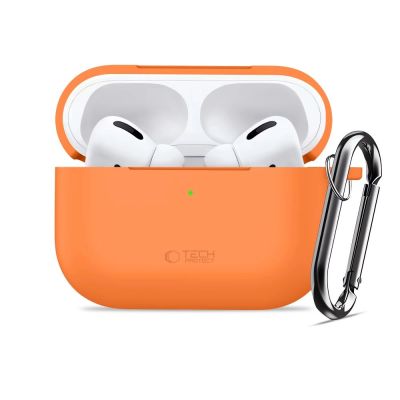 3. Etui Tech-Protect Silicone Hook na AirPods Pro - pomarańczowe