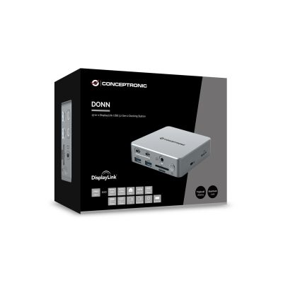 7. Stacja dokująca CONCEPTRONIC 15-1 USB-C->2xHDMI/2xUSB-C/4xUSB-A/+80W si