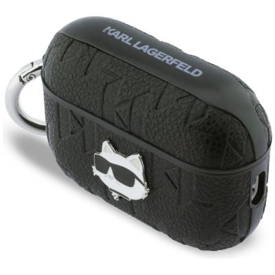 3. Etui Karl Lagerfeld Monogram Choupette Head na AirPods Pro 3 - czarne