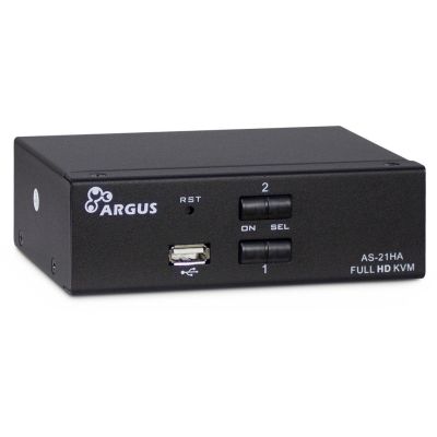 Inter-Tech AS-21HA HDMI przełącznik KVM Czarny