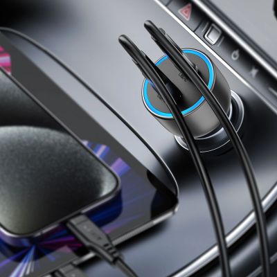7. Ładowarka samochodowa Acefast B21 75 W USB-C + USB-A - czarna