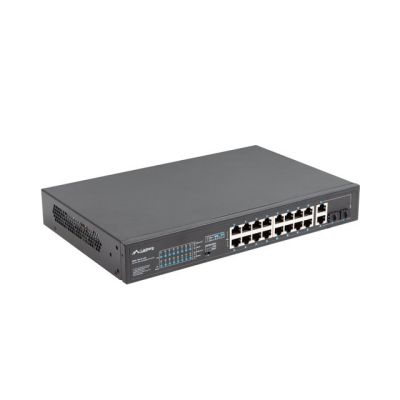 11. LANBERG SWITCH RACK 19" 16X 100MB POE+/2X COMBO GIGABIT 250W NIEZARZĄDZALNY RSFE-16P-2C-250