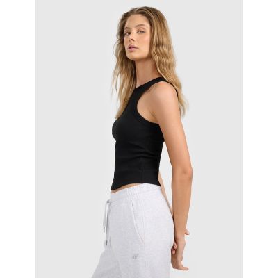 4. Top slim z prążkowanej dzianiny damski 4F 4FRAW25TSLEF310-20S