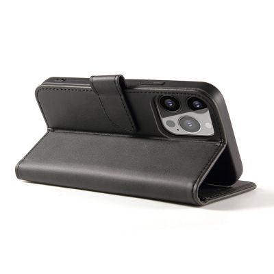 3. Etui portfel z klapką podstawką do iPhone 15 Pro Magnet Case - czarne