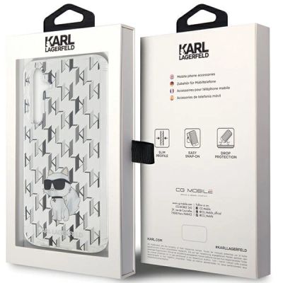 7. Etui Karl Lagerfeld Monogram Choupette na Samsung Galaxy S23 FE - przezroczyste