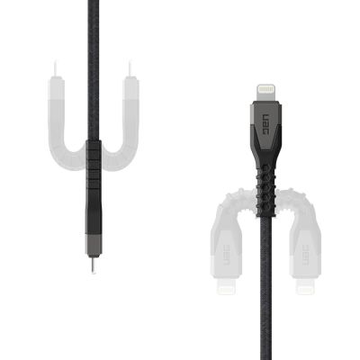 8. Kabel Urban Armor Gear Kevlar - 1,5 m - Błyskawica - USB C - Męski - Męski - Szary
