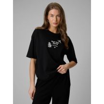 T-shirt regular z nadrukiem damski 4F 4FRSS26TTSHF3704-20S