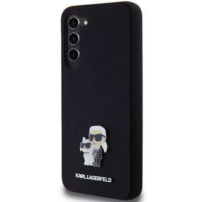 2. Etui Karl Lagerfeld Silicone Karl&Choupette Metal Pin na Samsung Galaxy S24+ - czarne