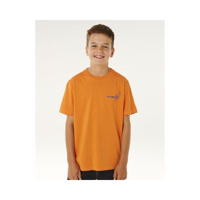 6. Koszulka chłopięca RIP CURL Eternal Shred Art Tee-Boy pomarańczowa