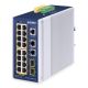 2. PLANET IP30 Industrial L2/L4 16-Port Zarządzany L2/L4 Gigabit Ethernet (10/100/1000) Obsługa PoE Aluminium, Niebieski
