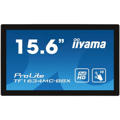 2. iiyama ProLite TF1634MC-B8X monitor komputerowy 39,6 cm (15.6") 1920 x 1080 px Full HD LED Ekran dotykowy Przeznaczony dla wielu użytkowników Czarny