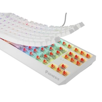 10. GENESIS Thor 230 TKL klawiatura Gaming USB + RF Wireless + Bluetooth QWERTY US English Biały