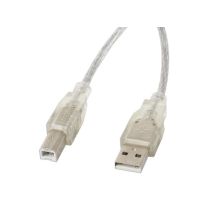 Kabel Lanberg CA-USBA-12CC-0030-TR (USB 2.0 M - USB 2.0 typu B M; 3m; kolor przeźroczysty)