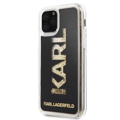 2. Etui Karl Lagerfeld Karl logo Glitter na iPhone 11 Pro - czarne