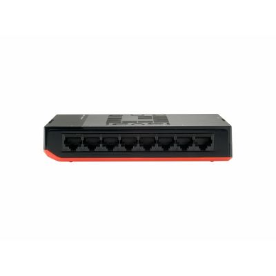 4. LevelOne GSW-0807 przełącznik sieciowy Nie zarządzany Gigabit Ethernet (10/100/1000) Czarny, Czerwony