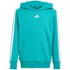 2. Bluza dla dzieci adidas 3 Stripes Fleece Hoodie 225 turkusowa JN2417
