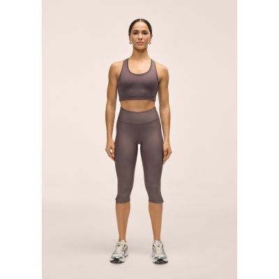 Legginsy treningowe damskie CASALL Capri Slit Regular Waist Tights kolor szary