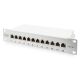 Digitus Panel krosowy (patch panel) 10'' 12x RJ45, LSA poziom, kat.6A, ekranowany, 1U, szary, prowadnica kabli