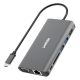 4. Hub USB-C UNITEK uHUB O8+ Szary Przewodowy