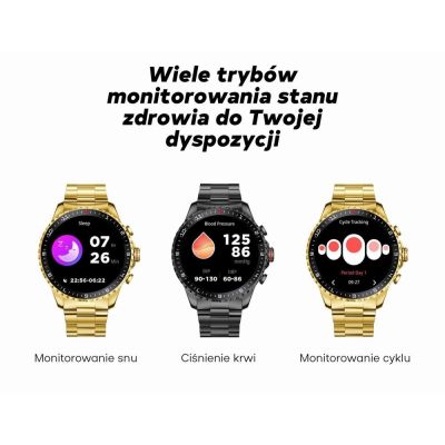 13. Smartwatch Męski GRAVITY GT16-2 Black / Czarna Bransoleta
