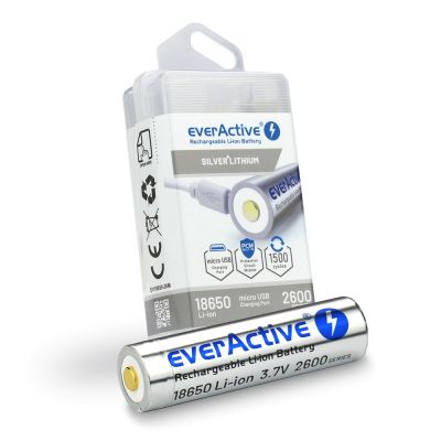 3. EVERACTIVE AKUMULATOR EVERACTIVE 18650 3,7V LI-ION 2600MAH MICRO USB Z ZABEZPIECZENIEM BOX EV18650-26M